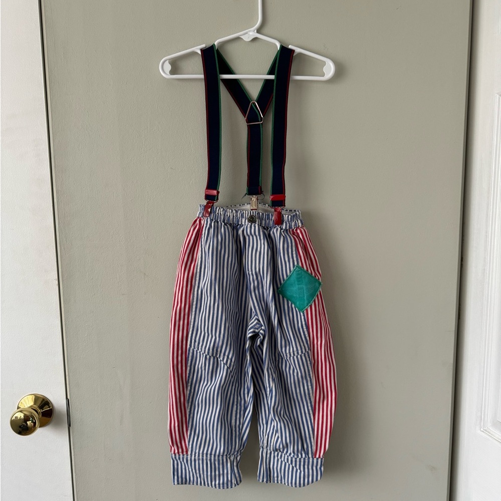 Vintage 90s 24mo pants with suspenders